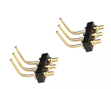 3V de latão revestido de ângulo direito POGO Pin cabeça masculina superfície Monte Pogo Pins
