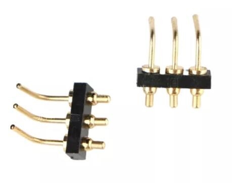 1.5mm macho cabeçalho carregado de mola 2 pin Pogo conector linha única